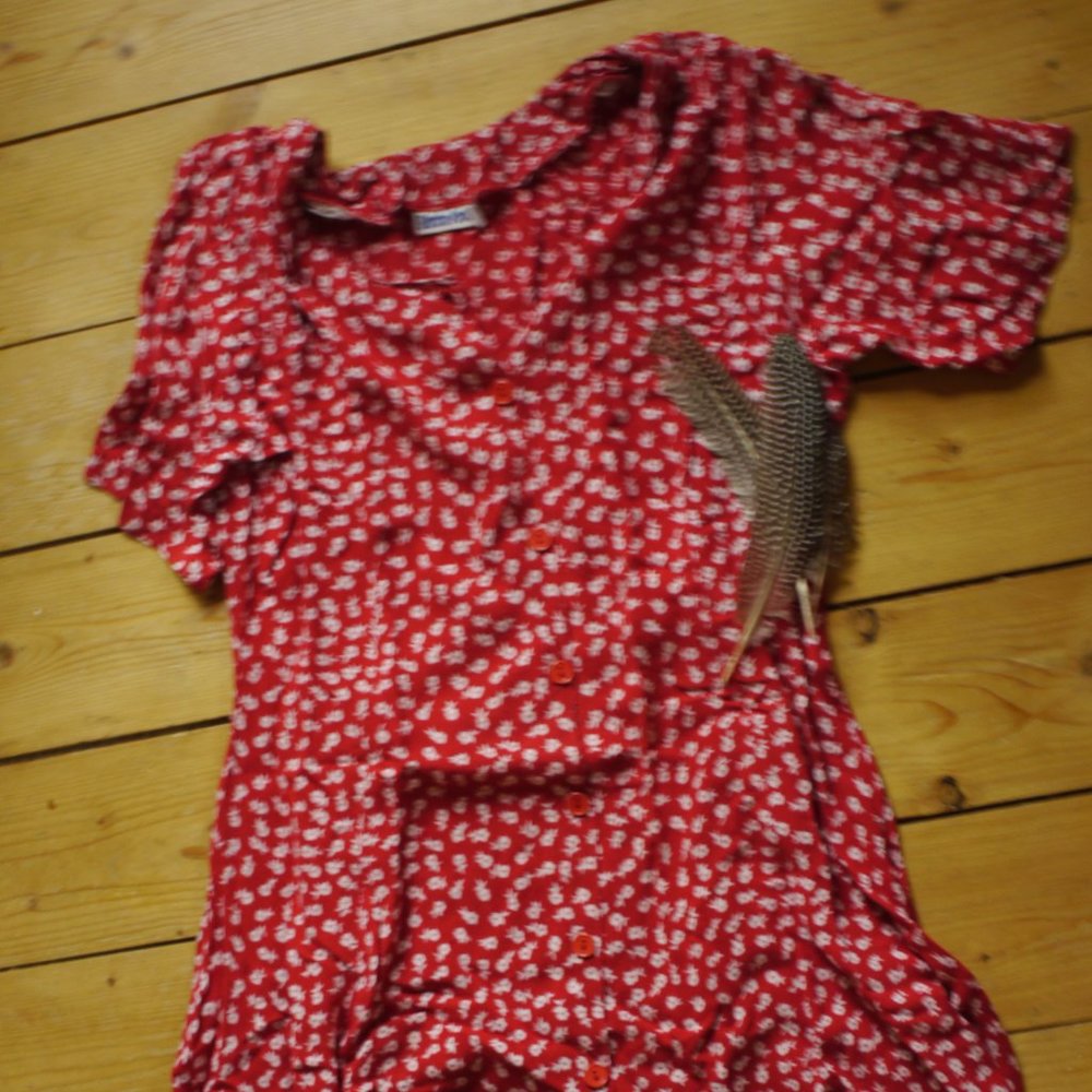 Vintage 90's Red Button up Mini Dress